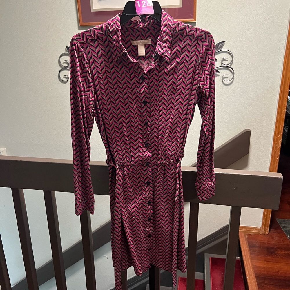 EUC Banana Republic Stylish Pink Chevron Dress Size 4 #124
